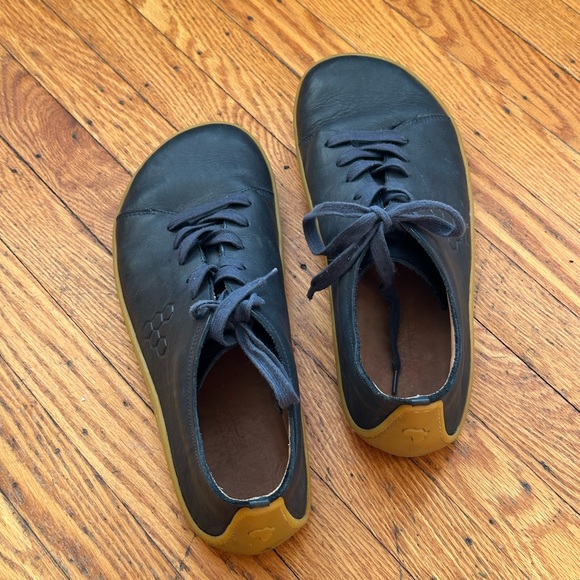 Vivobarefoot Addis Dark Blue Leather Shoes with Minimalist Design US12 Men - Picture 4 of 8